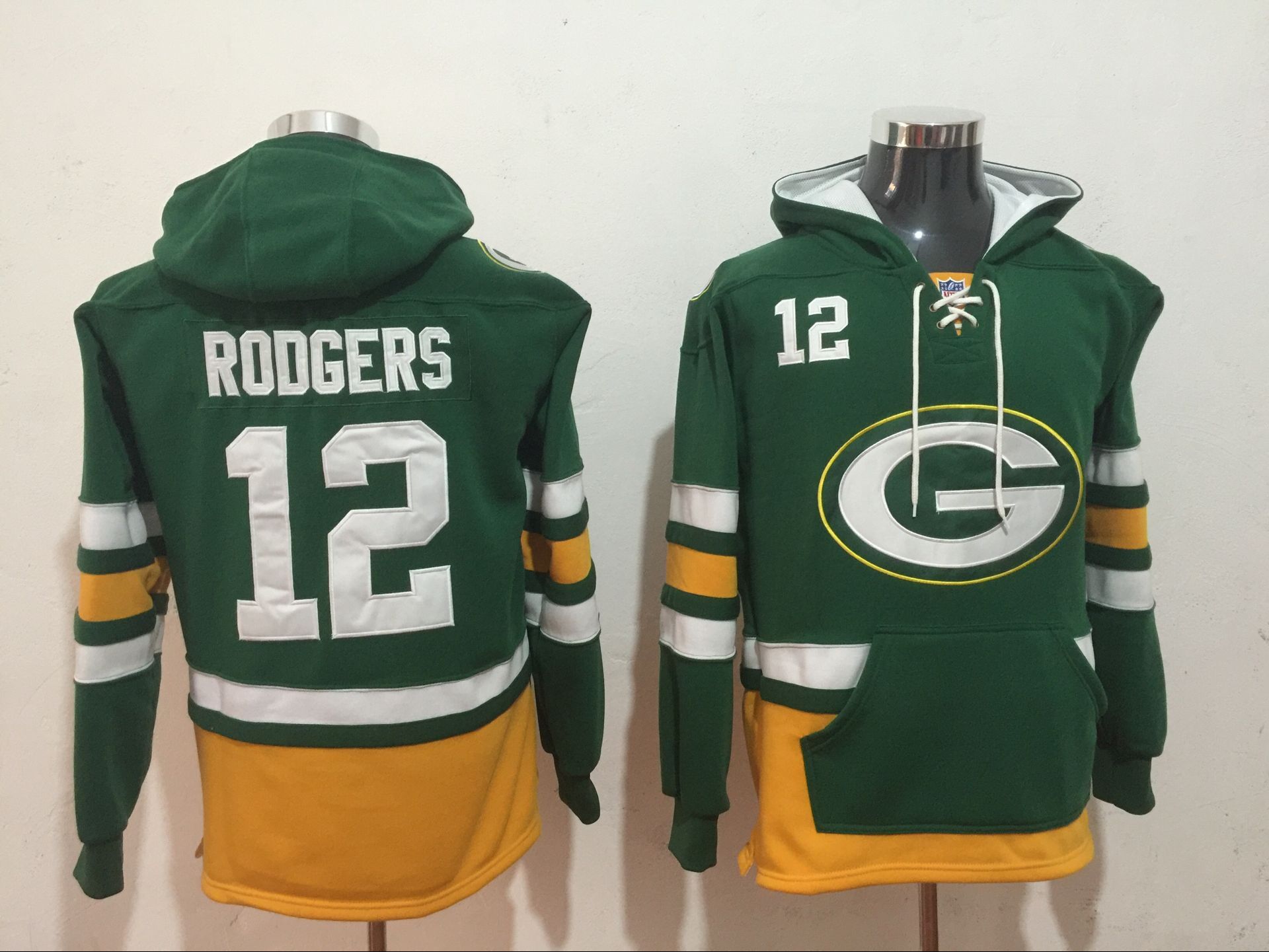 Men NFL Nike Green Bay Packers #12 Rodgers green Sweatshirts